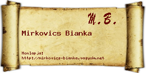 Mirkovics Bianka névjegykártya